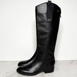 Sam Edelman Penny Black Leather Riding Boot 5M